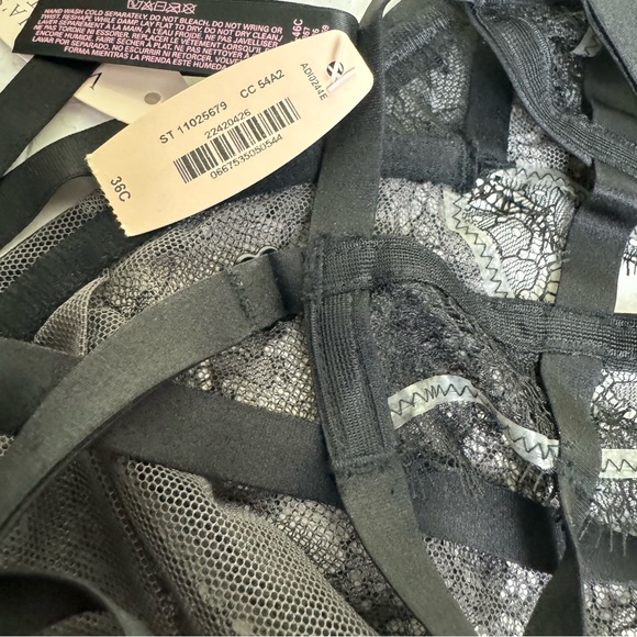 Victorias Secret NEW Lace Sheer Sexy Demi Balconette Bra Strappy Zip Underwire - Picture 8 of 16